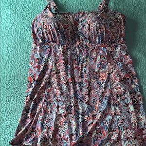 Avenue Paisley One-Piece Swimsuit — Teal, Coral, Navy, White